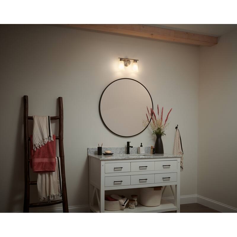 Kichler Lighting Stamos 13 in. 2-Light Modern Bathroom Vanity Light
