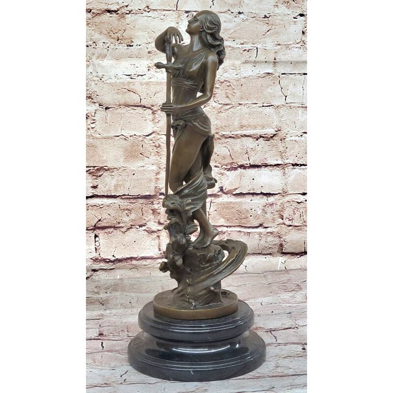 Greek Mythology Warrior Girl W/ Sword By Aldo Vitaleh Statue Sculpture Figure