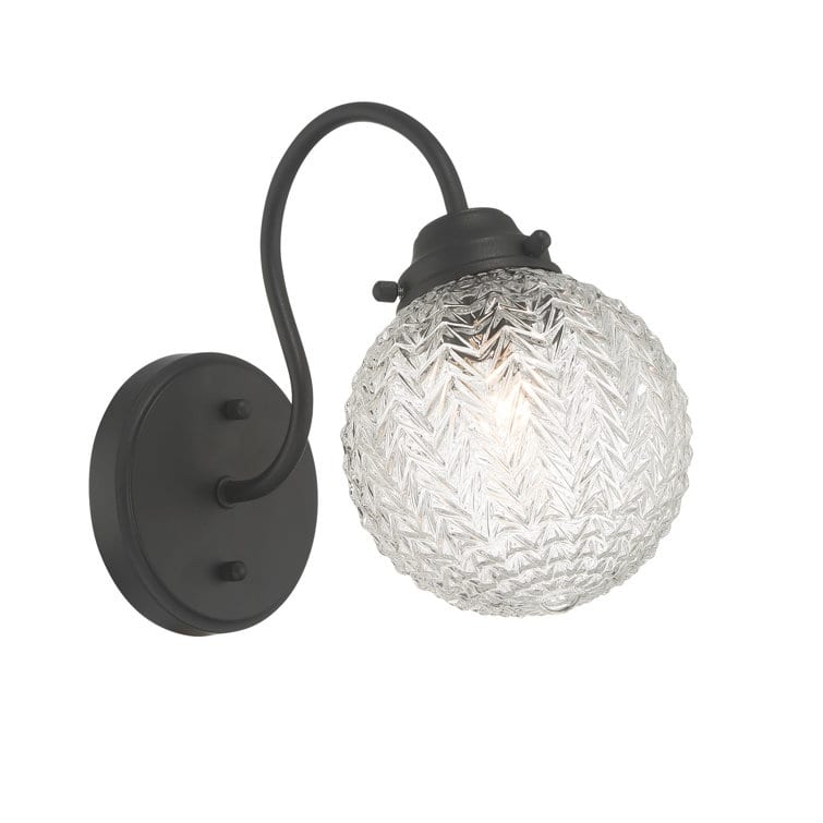 Acroma Clear and Glass Shade Modern Armed Sconce Wall Sconces
