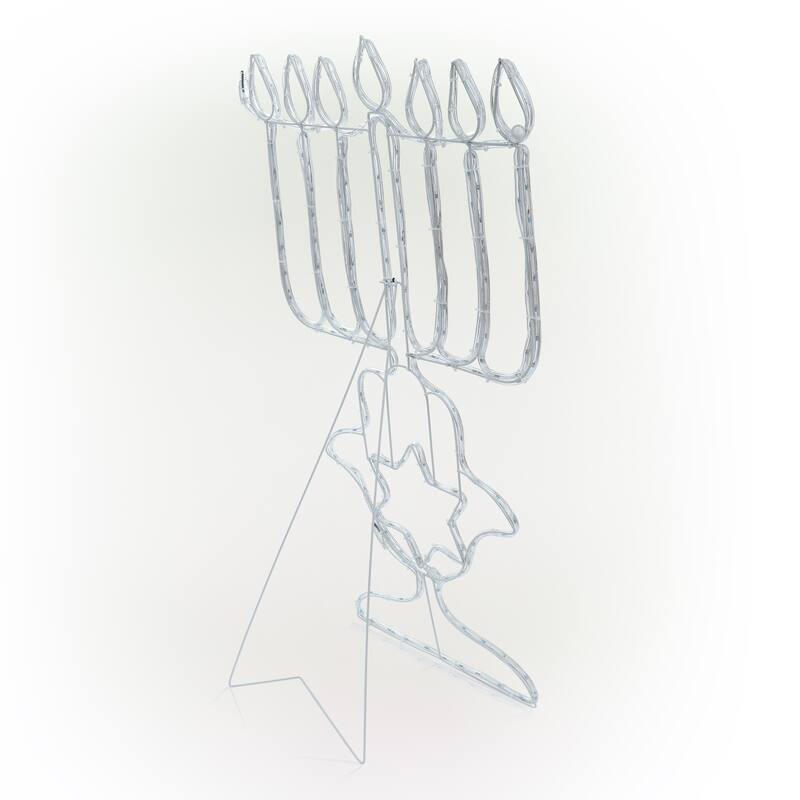 Alpine Corporation Hanukkah Decoration with Blue and White LED Lights