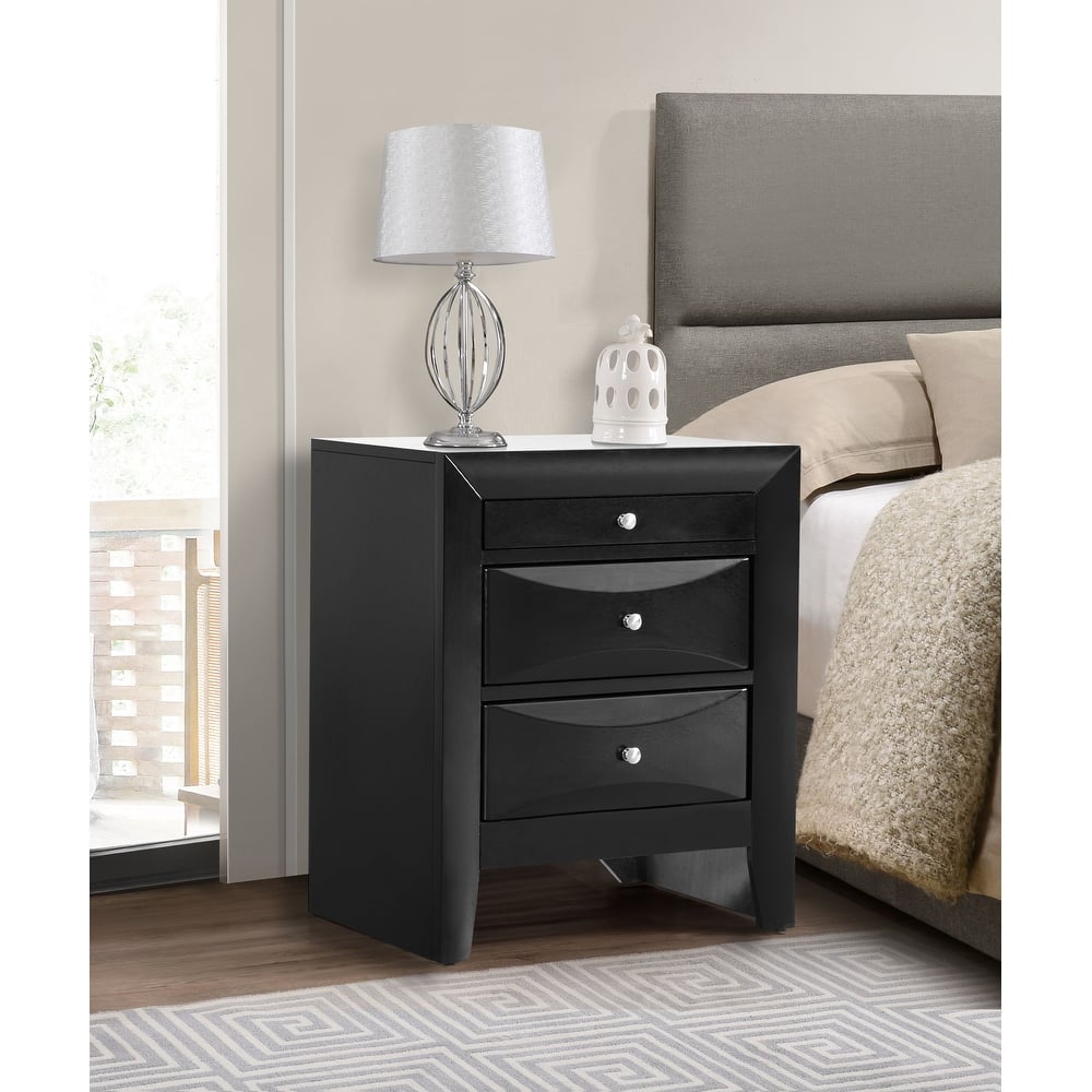 Marilla 3-drawer and Wood Nightstand