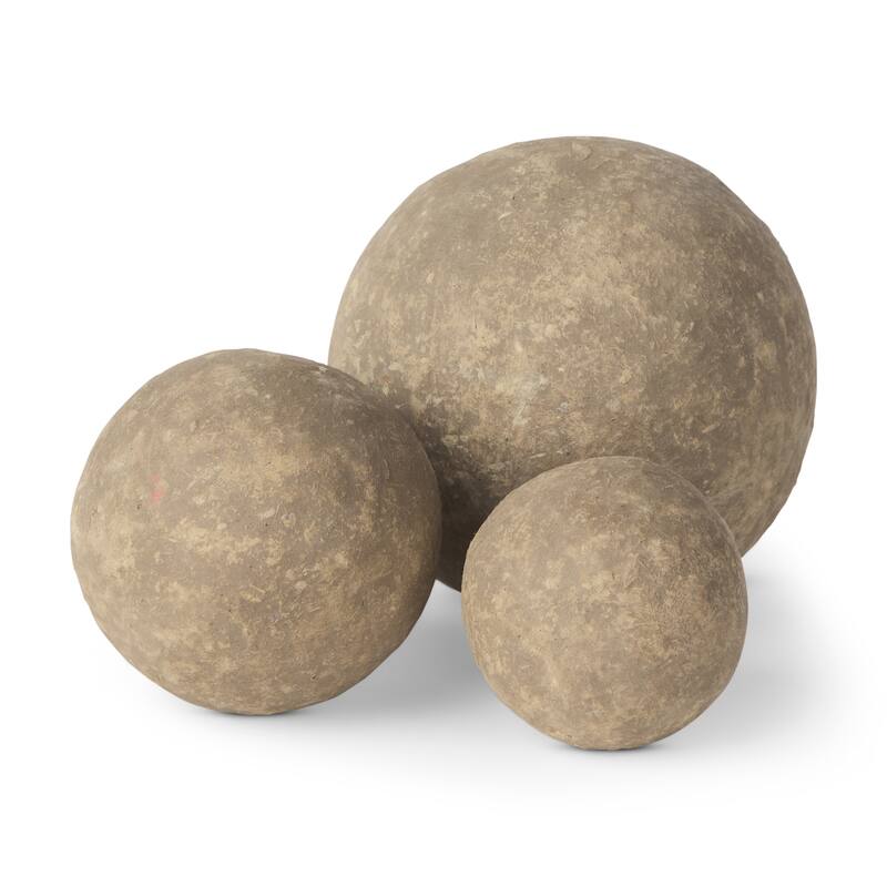 Sunita Beige Paper Mache Orbs (Set of 3)