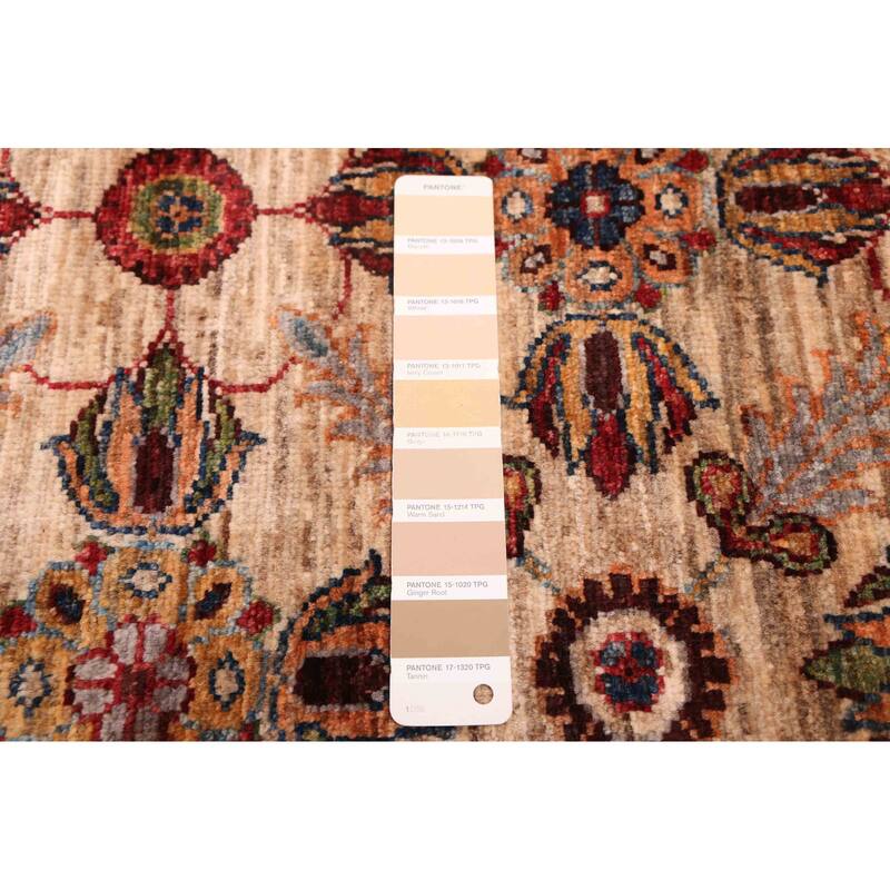 ECARPETGALLERY Hand-knotted Aryana Tan Wool Rug - 8'8 x 11'6