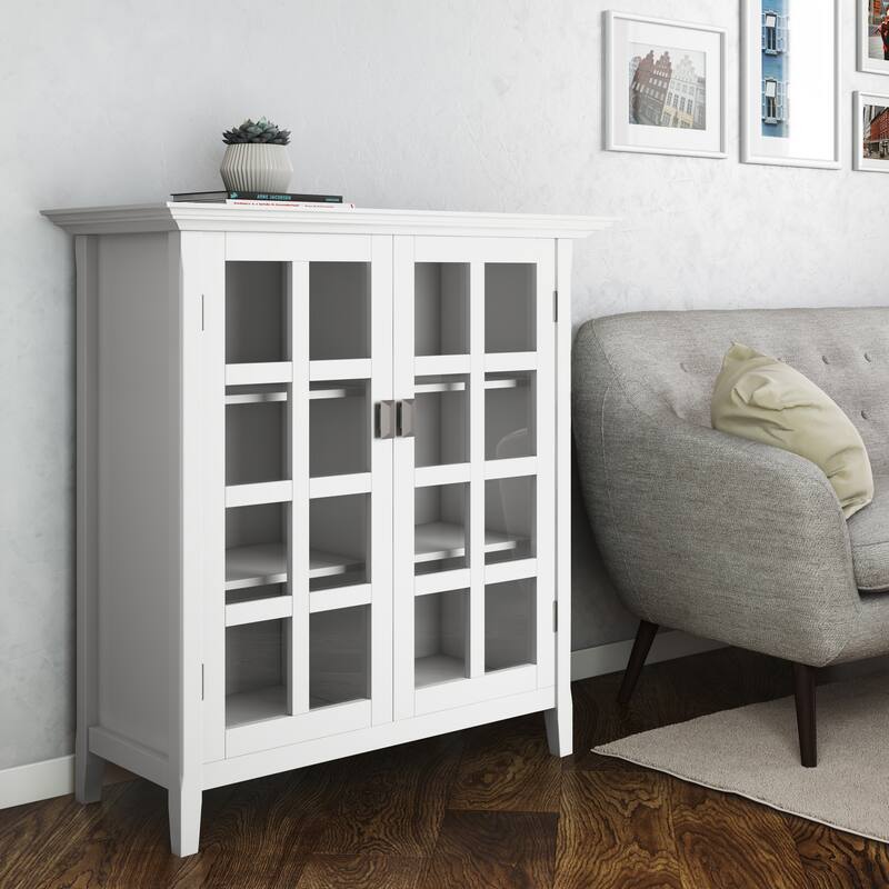 WYNDENHALL Stratford Solid Wood Transitional Medium Storage Cabinet - 38"w x 16.1"d x 40.6" h