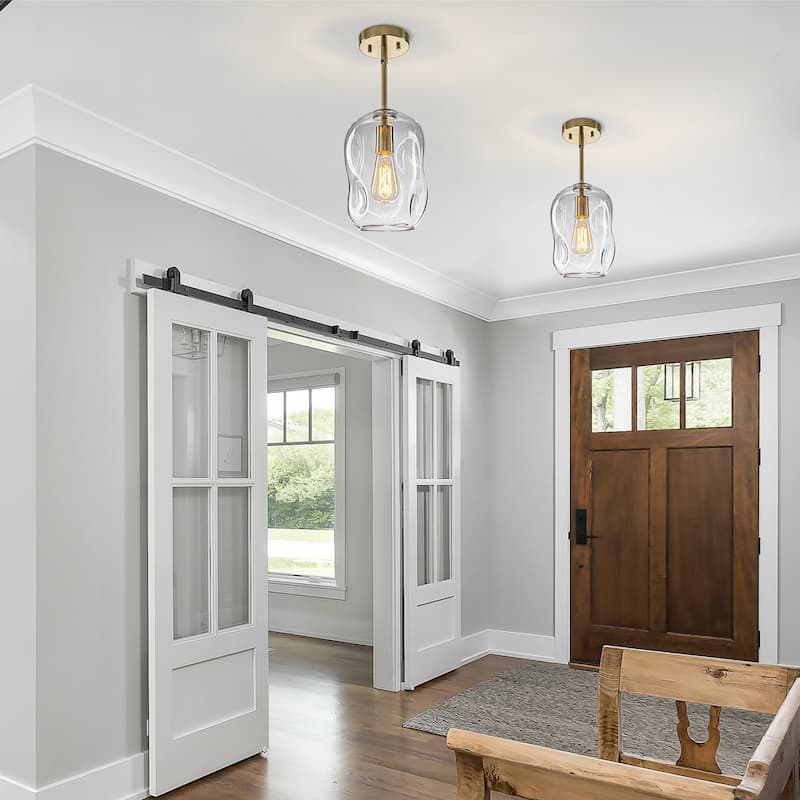 Starsky Modern 1-light Abstract Clear Glass Pendant Light(Available in Single or Set of 2)