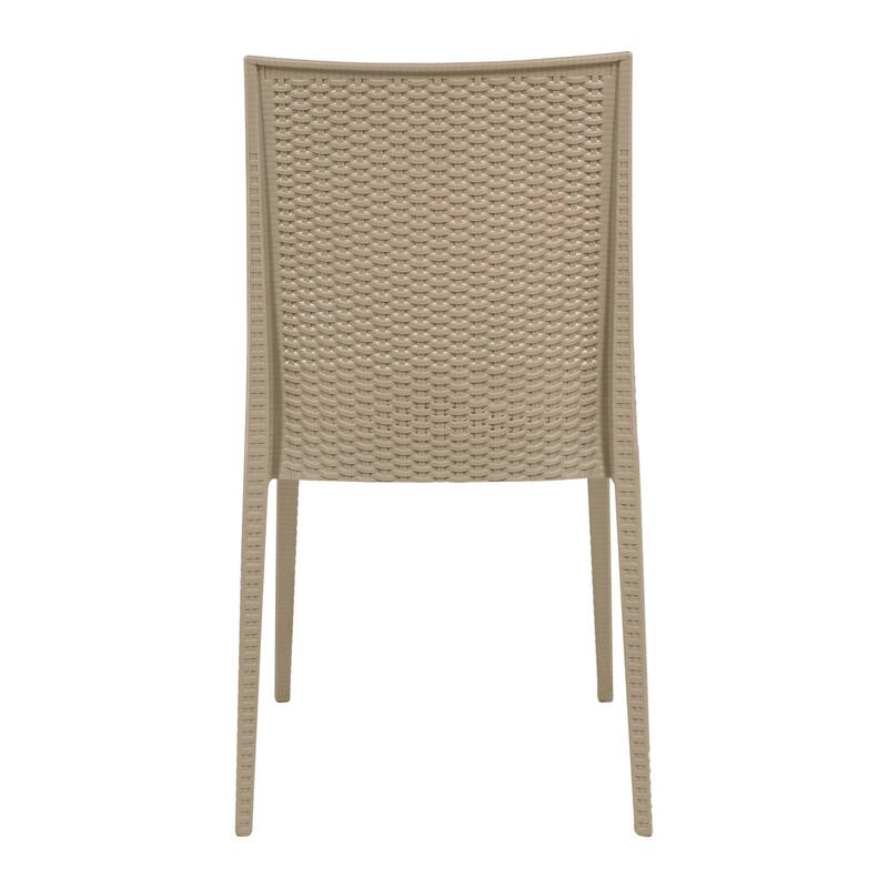 Mace Outdoor Wicker-Style Weather-Resistant and Stackable Dining Chair for Patios, Cafes, Indoor and Outdoor