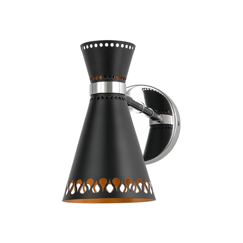 Mid-Century Modern 1-Light Adjustable Head Hourglass Wall Sconce