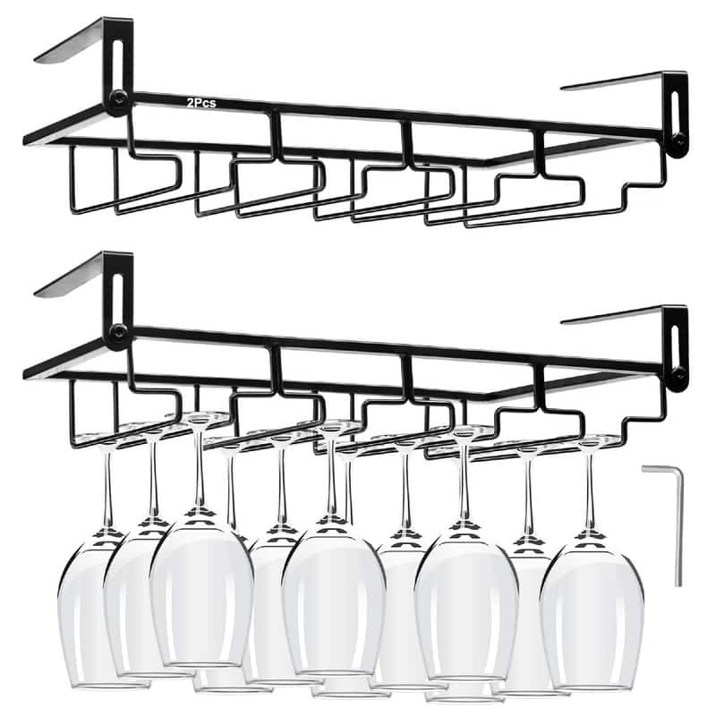 Hanging Wine Glass Storage Hanger Organizer - 17.6"D x 8.8"W x 2"H