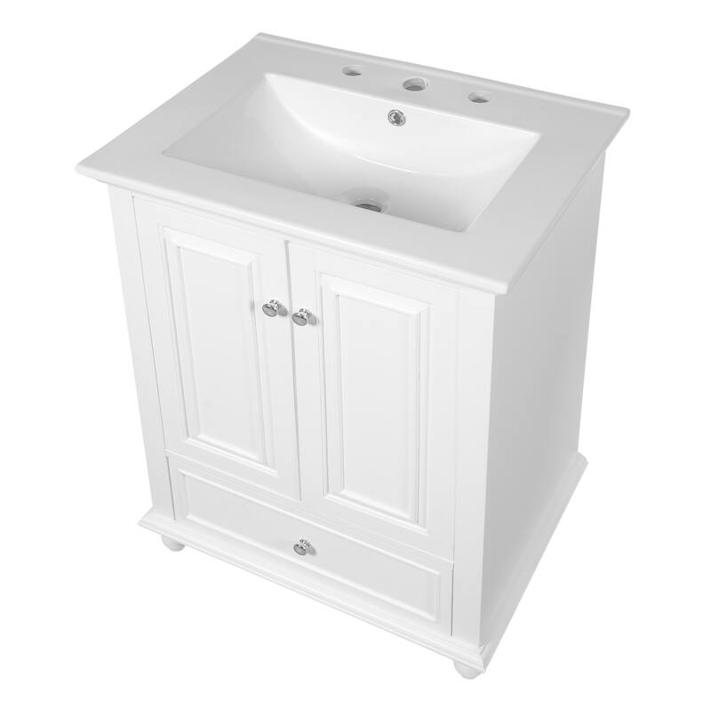 Soft Closing Doors Bathroom Vanity Cabinet with Ceramic Sink