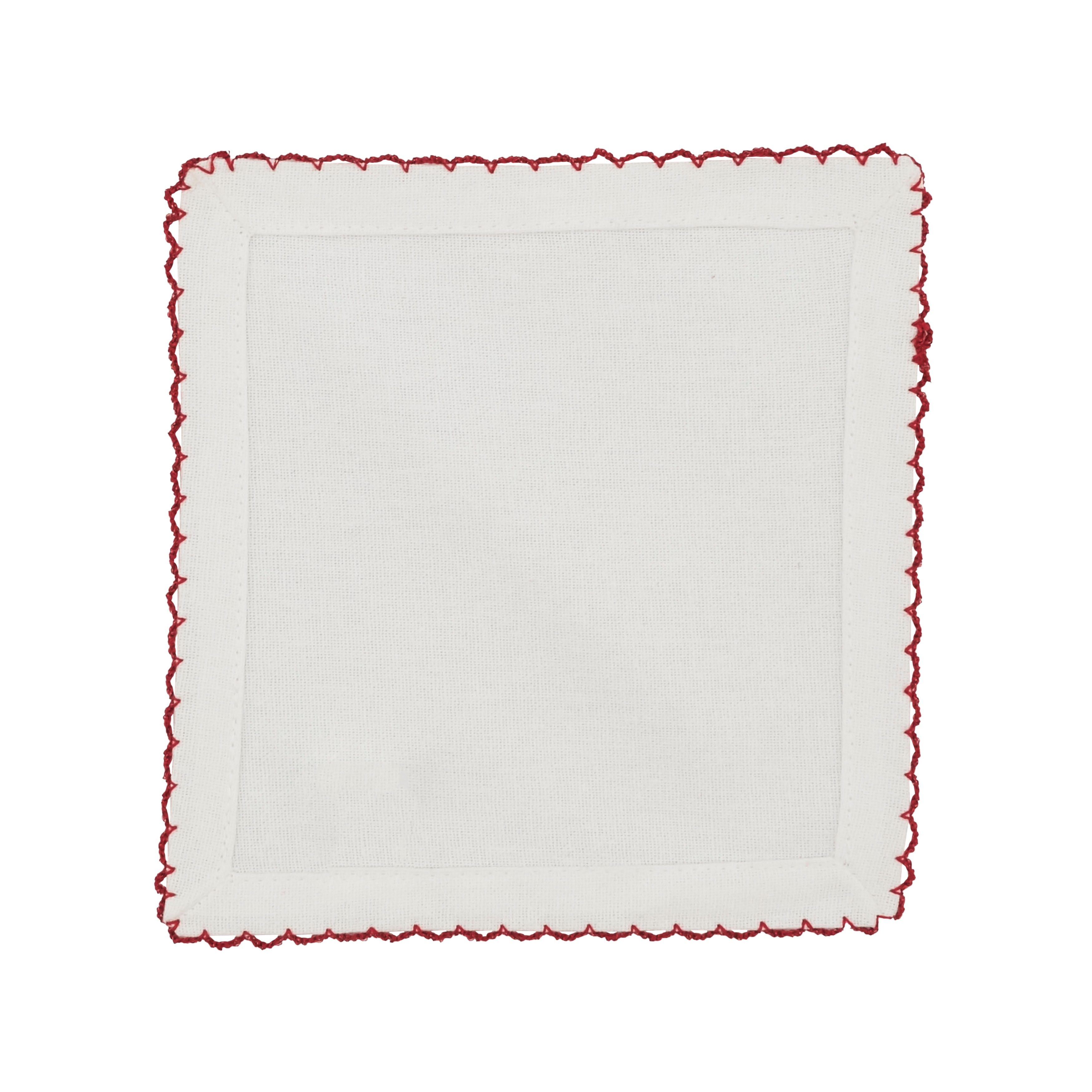 All Cotton and Linen Cotton Napkins Set of 6, White Napkins, Red Whip  Stitched Table Napkins, Embroidered Napkins, Red Napkins Cloth, Red and White  napkins, Cloth Napkins 20x20 