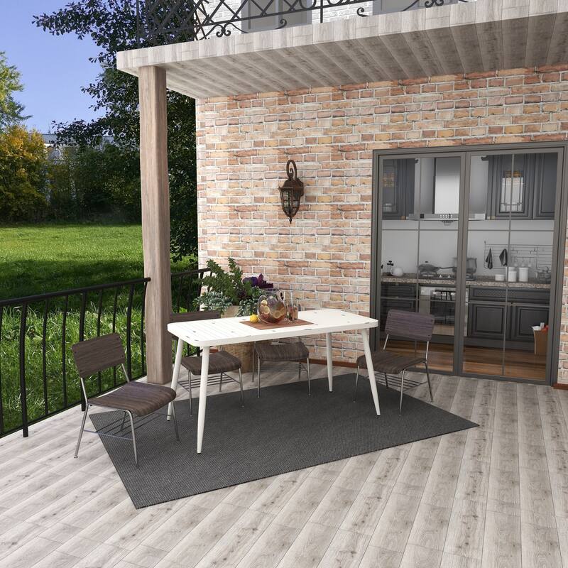 White Aluminum Farmhouse Outdoor Dining Table Bed Bath & Beyond