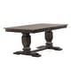 preview thumbnail 3 of 2, Rectangle Dining Table 42"x64"x82" Double Pedestal Transitional, Distressed Grey Stone/Black Stone - N/A