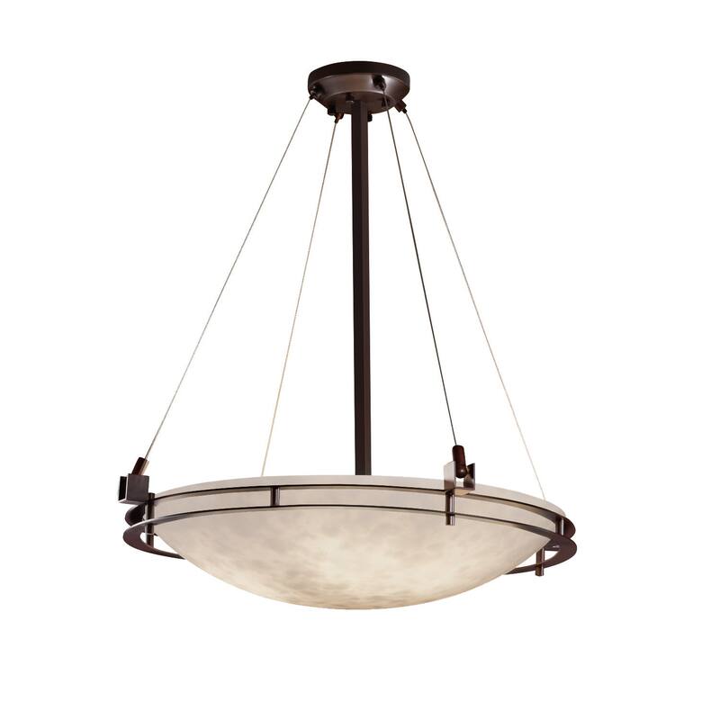 Clouds? Metropolis 24-inch Dark Bronze Round Pendant Bowl, Clouds Shade