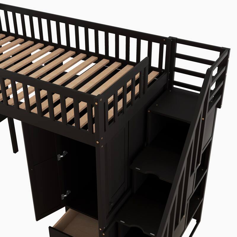 Loft Bed with Bookshelf