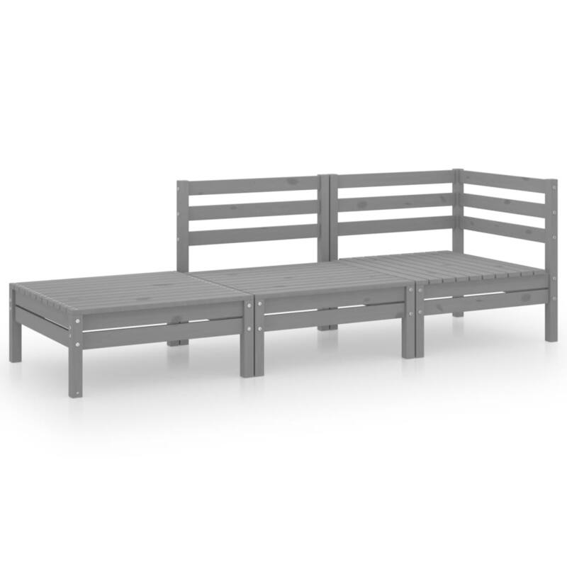vidaXL Patio Furniture Set 3 Piece Outdoor Sectional Sofa Set Solid Wood Pine