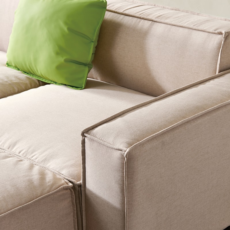 Modular Sectional Fabric Sofa (Beige)