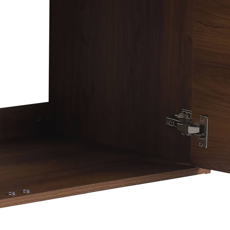 Classic Farmhouse Style Wall-Mounted Wooden Bathroom Vanity with Resin Countertop Sink