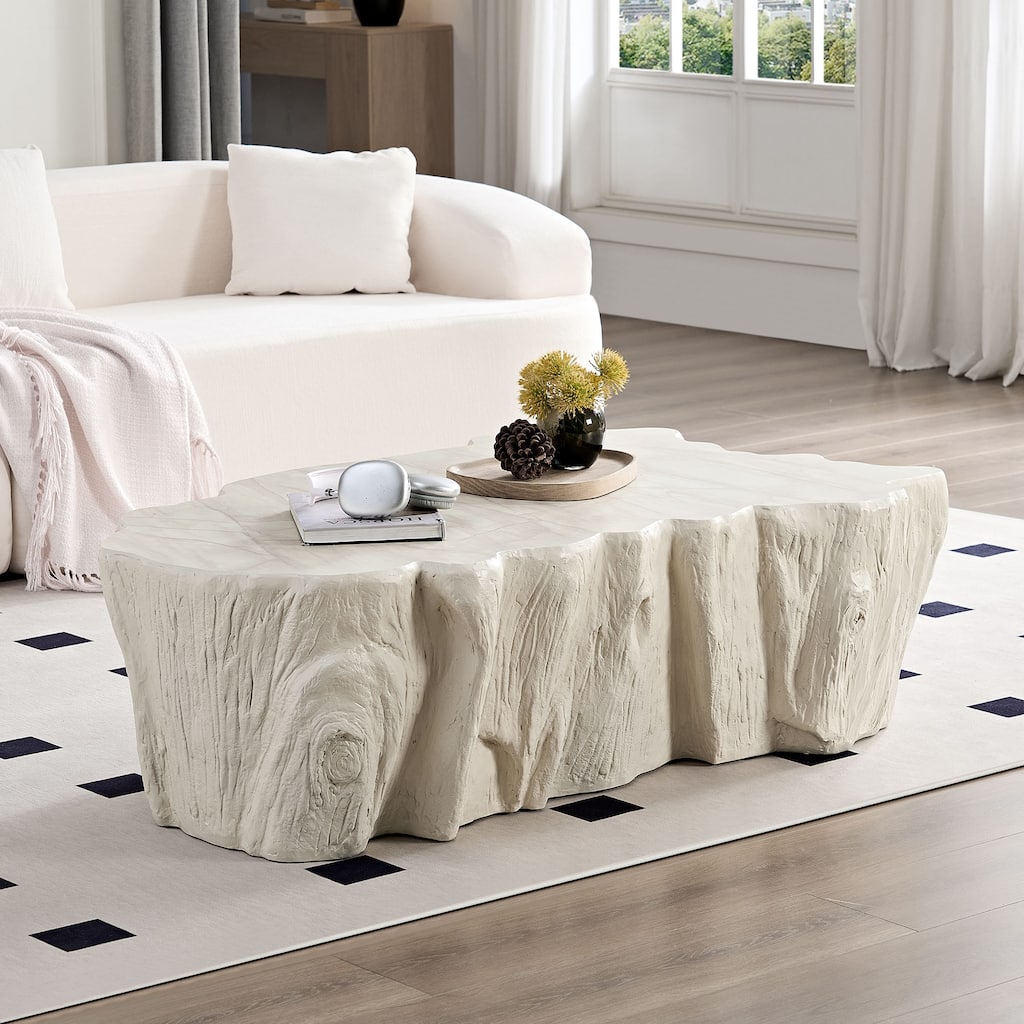 GDF Studio - Mid-Century Fiberglass Unique-Shape Coffee Table (No Assembly)