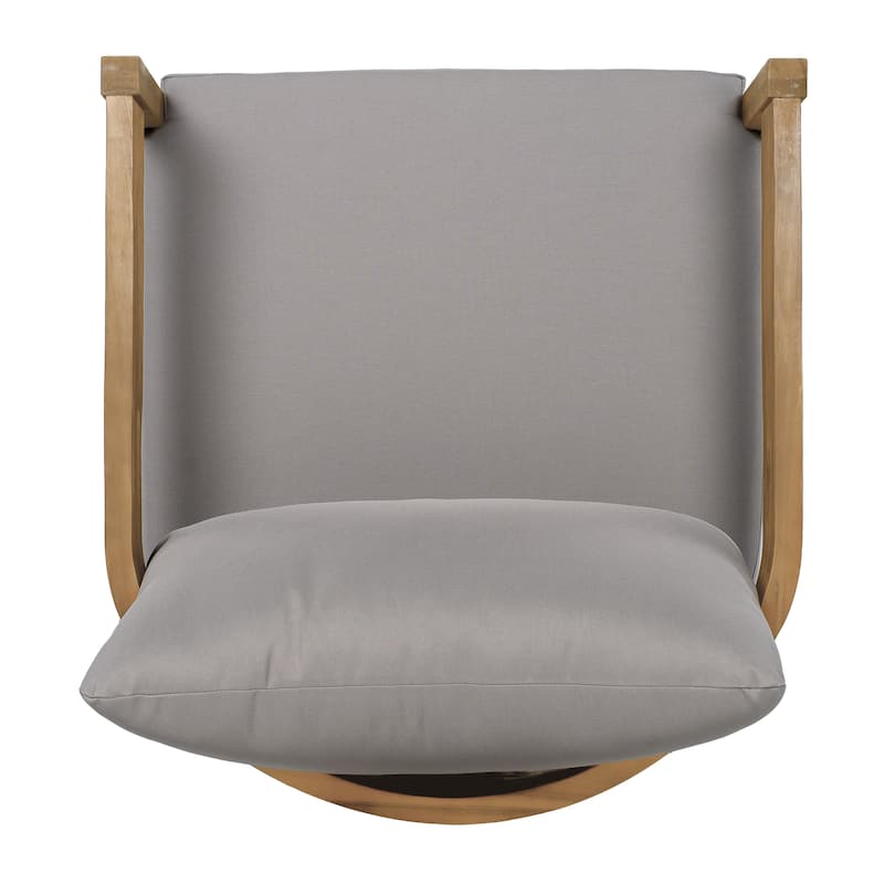 Brooklyn Acacia Wood Outdoor Club Chair with Cushions by Christopher Knight Home