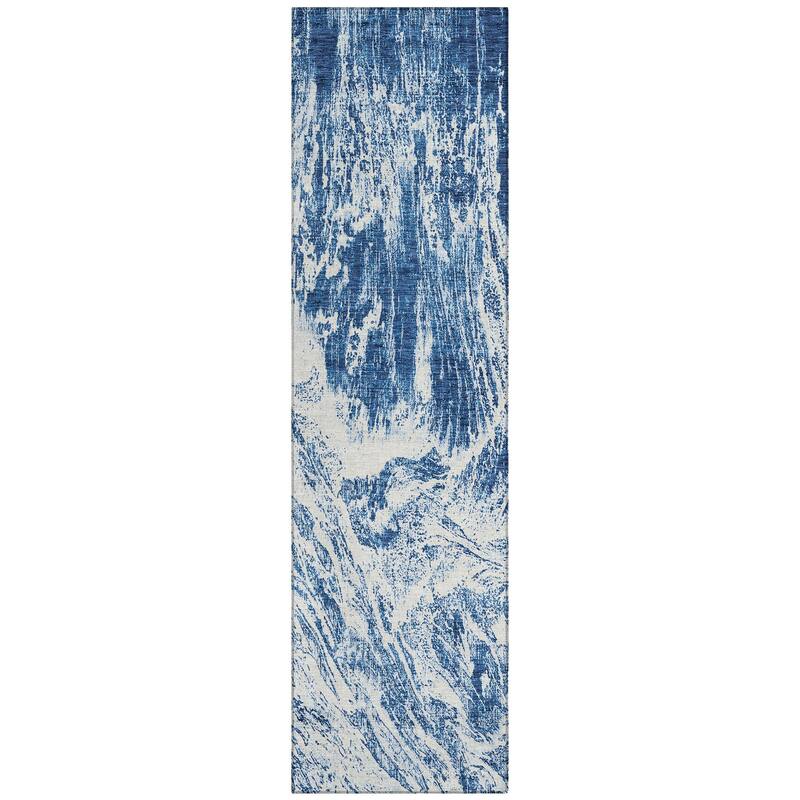 Machine Washable Indoor/ Outdoor Modern Abstract Chantille Rug