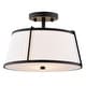 preview thumbnail 8 of 10, Marion 2-Light Mid-Century Modern Drum Semi Flush Mount Lighting Ceiling Fixture White Linen Shade for Entryway, Kitchen