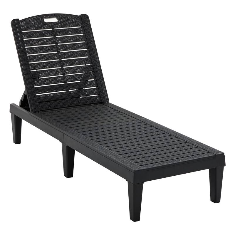2-Piece Outdoor Chaise Lounges Resin Pool Lounge Chairs Outdoor Chaise Lounge Chair Set with Adjustable Backrest (Set of 2)