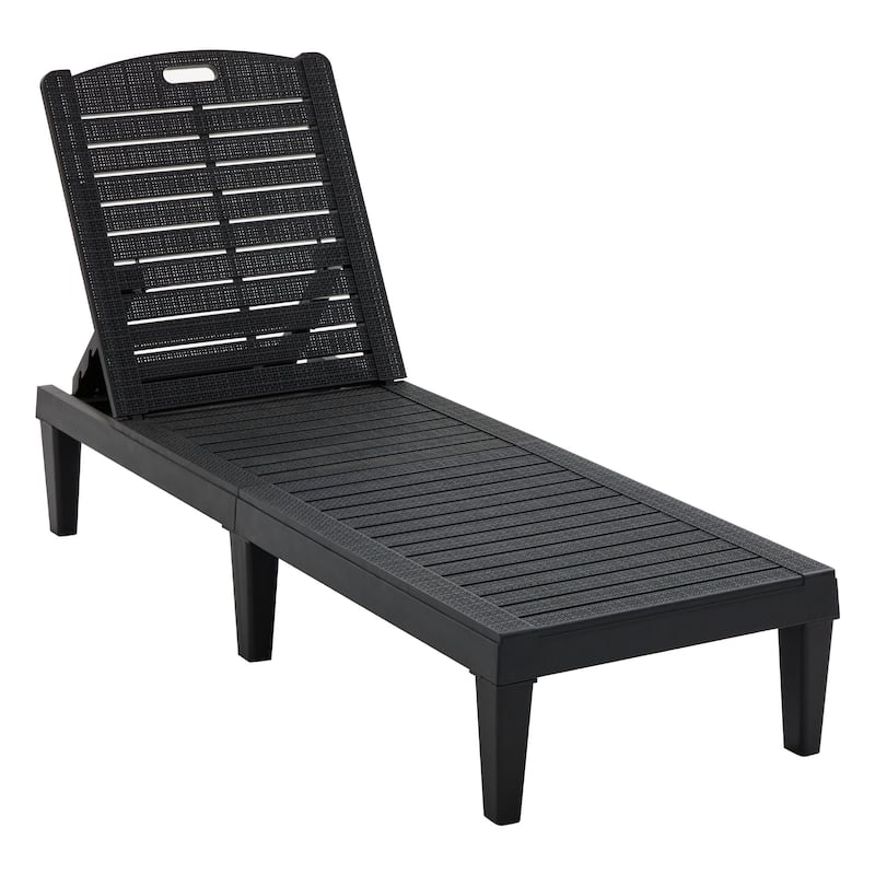 2-Piece Outdoor Resin Chaise lounge Set with Adjustable Backrest，Adjustable Backrest - N/A
