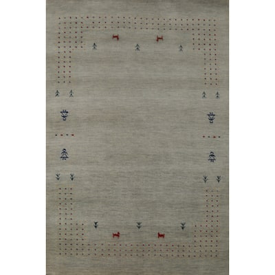 Tribal Gabbeh Rug Handmade Contemporary Wool Carpet - 4'1" x 5'9"