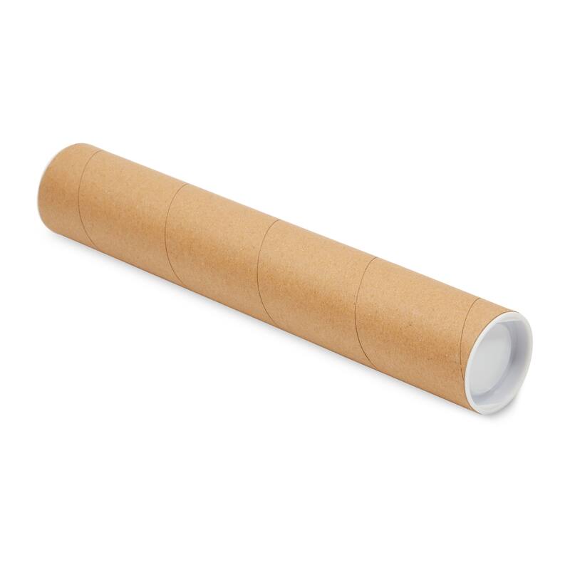 Stockroom Plus 12 Pack Mailing Tubes, 2x12 Inch Round Cardboard Mailers with Caps for Posters