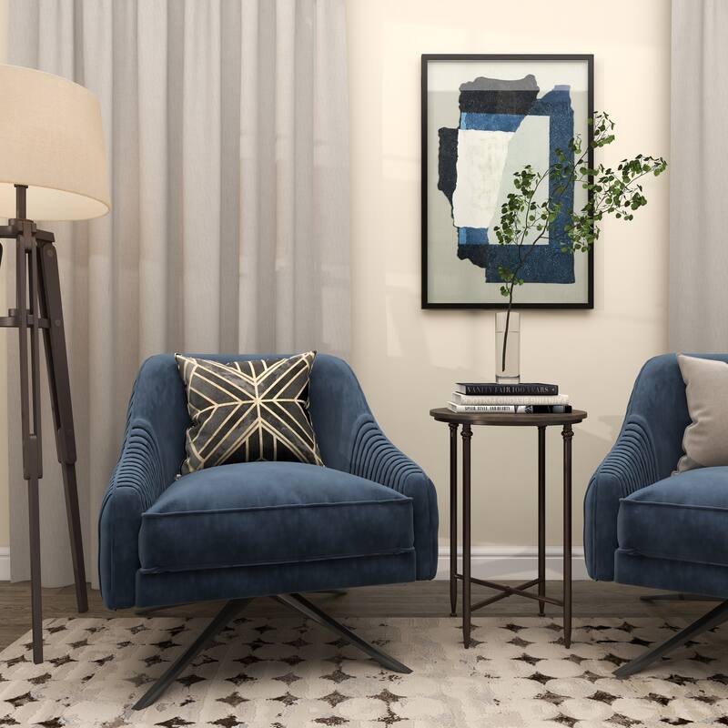 Gray Canvas Mixed Media Inspired Abstract Framed Wall Art with Black Frame - Grey