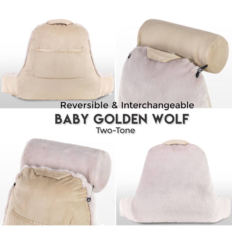 XXL Husband Pillow Cover Only - Ultra Rare Baby Backrest Pillowcase Set, 2-tone Reversible Double Sided Fabulous Faux Fur