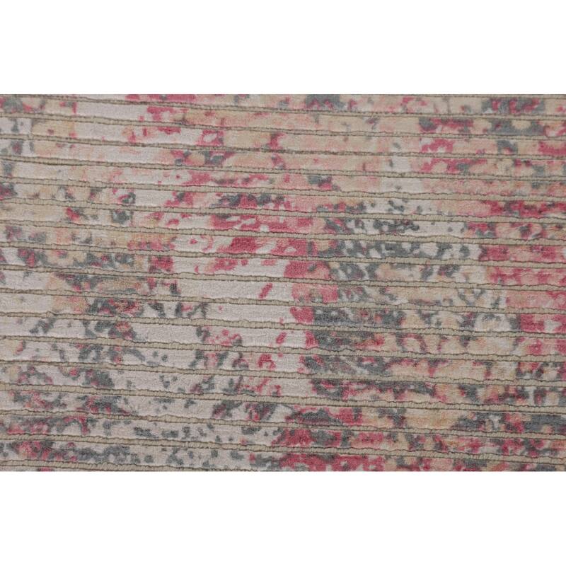 Moder / Abstract Area Rug Handmade Oriental Wool Carpet - 5'7" x 8'0"