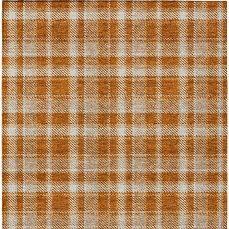 Alsimi Plaid Long-Lasting Vibrance Blended Style Outdoor Rug - 10' X 14'