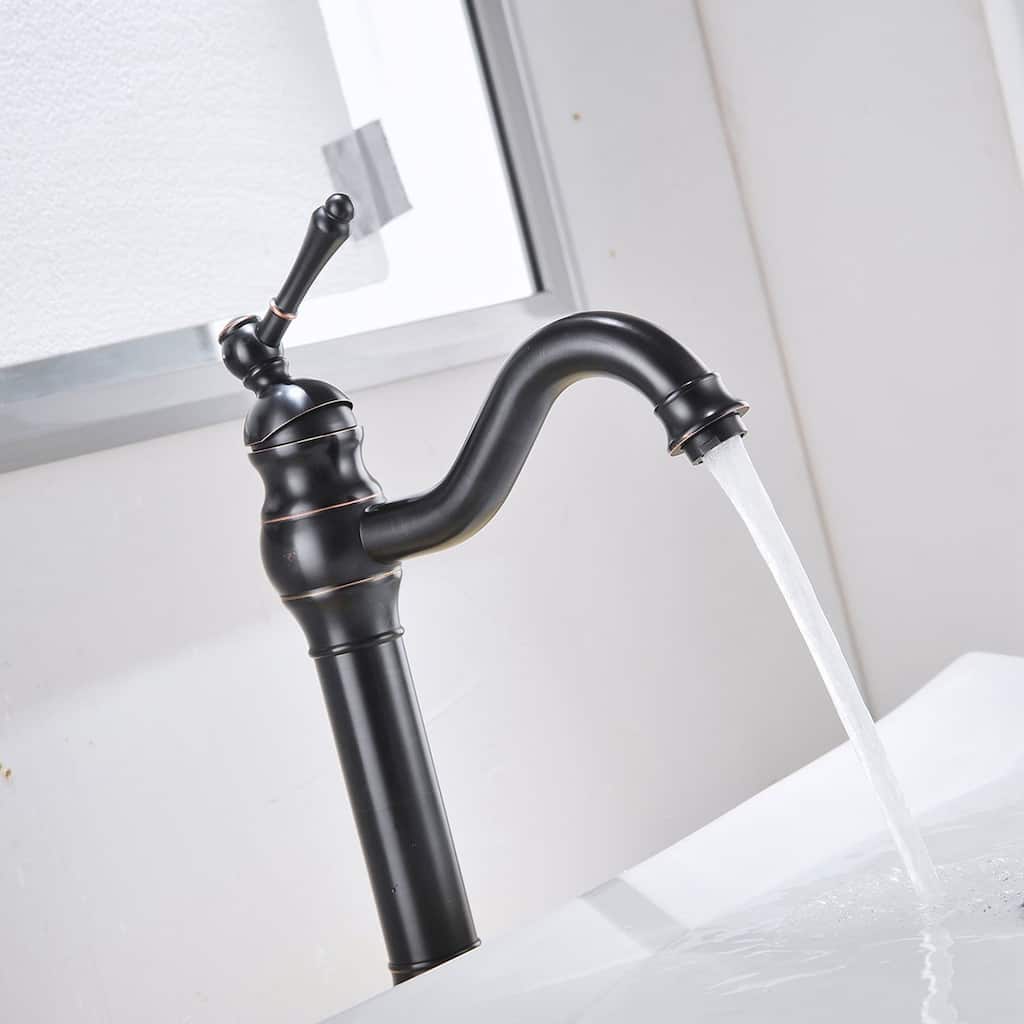 Single Hole Lever Vessel Sink Bathroom Faucet with Drain Assembly