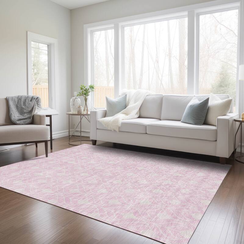 Machine Washable Indoor/ Outdoor Chantille Contempoary Geo Rug