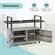 preview thumbnail 12 of 18, Costway Outdoor Bar Cart with Tempered Glass Top Storage Cabinet & 8 - See Details