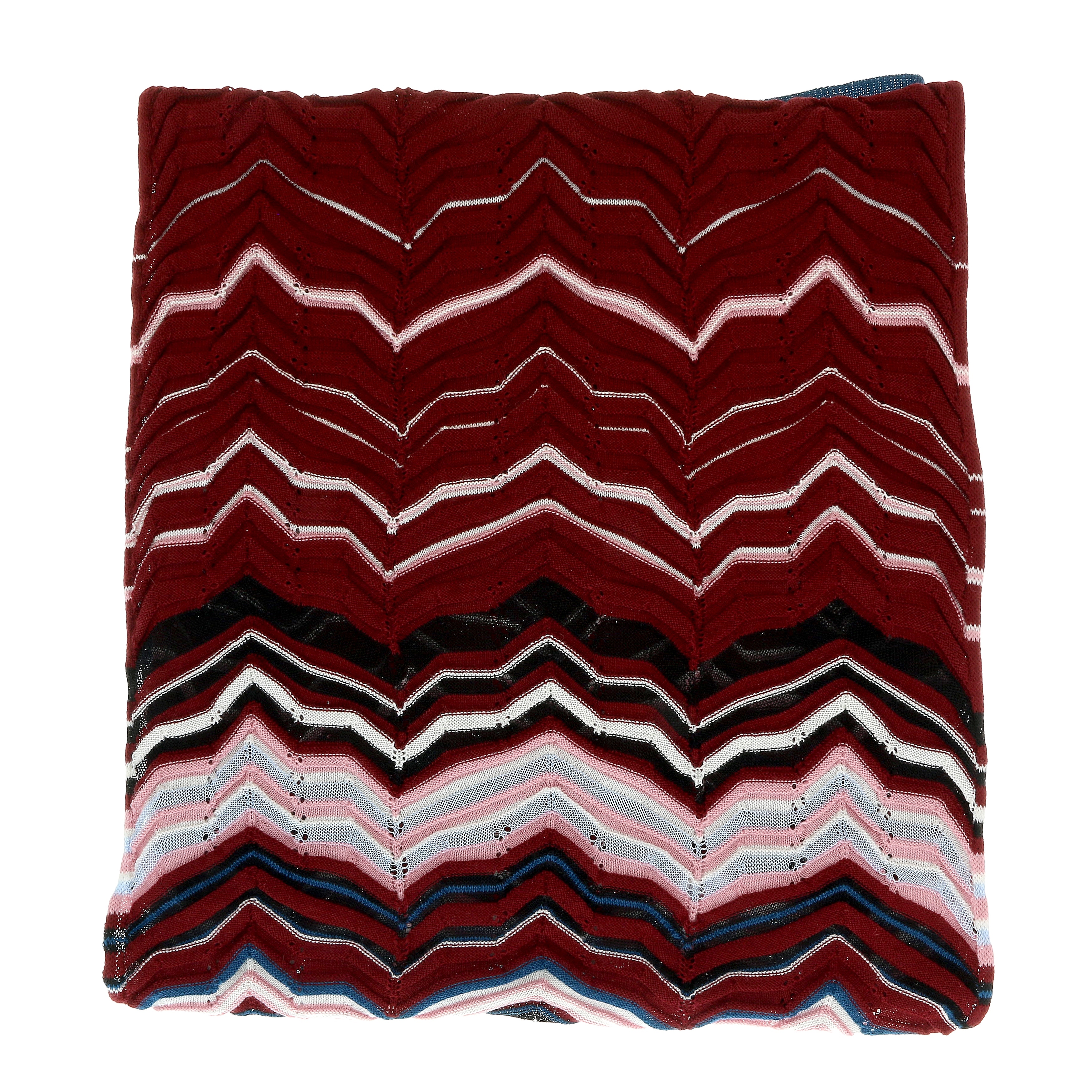 Missoni Teal Burgundy Long Fine Zigzag Scarf 16 71 On Sale Overstock