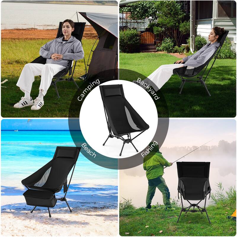 Gymax Ultra-Lightweight Camping Chair Portable Lawn Chair w/Triangular