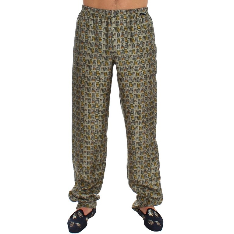 NEW Authentic Dolce and Gabbana Key Print Silk Pajama Shirt Size M