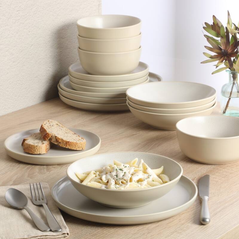 Gibson Elite Tribeca Loft 16-Piece Dinnerware Set - Modern Rustic Tableware for 4, Dishwasher & Microwave Safe