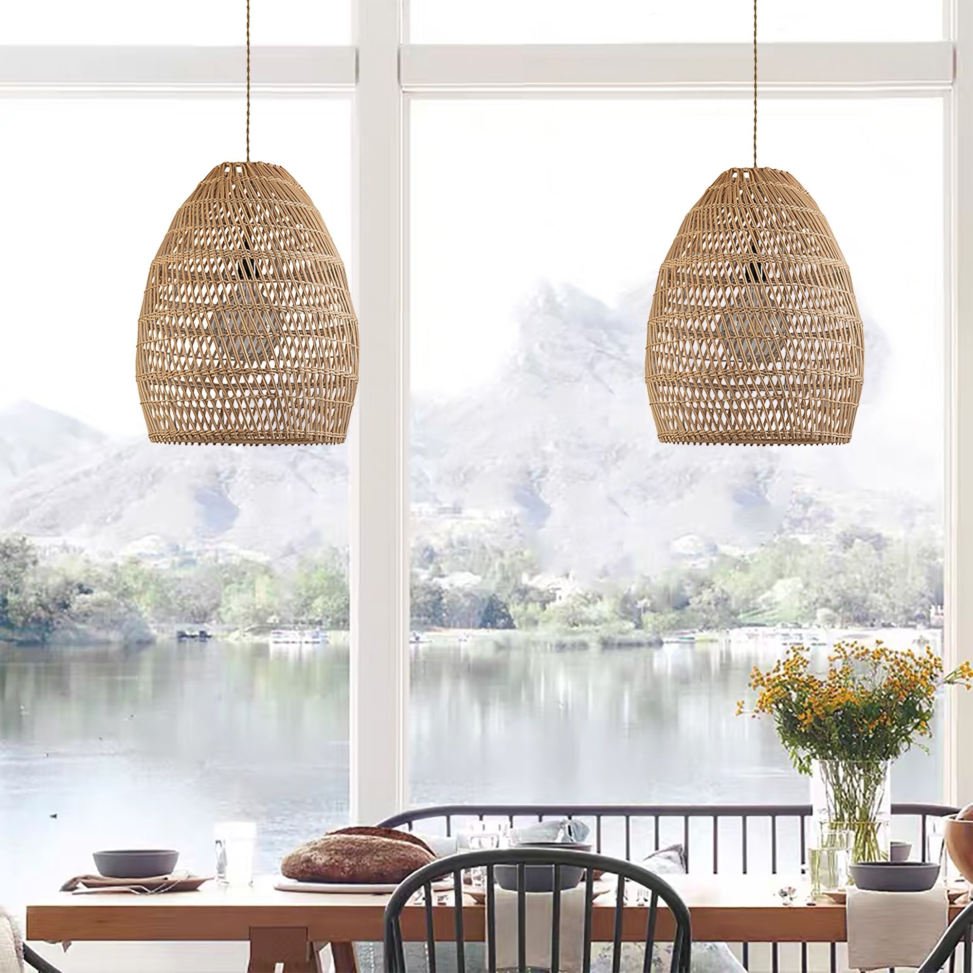 Woven bell pendant light cheap