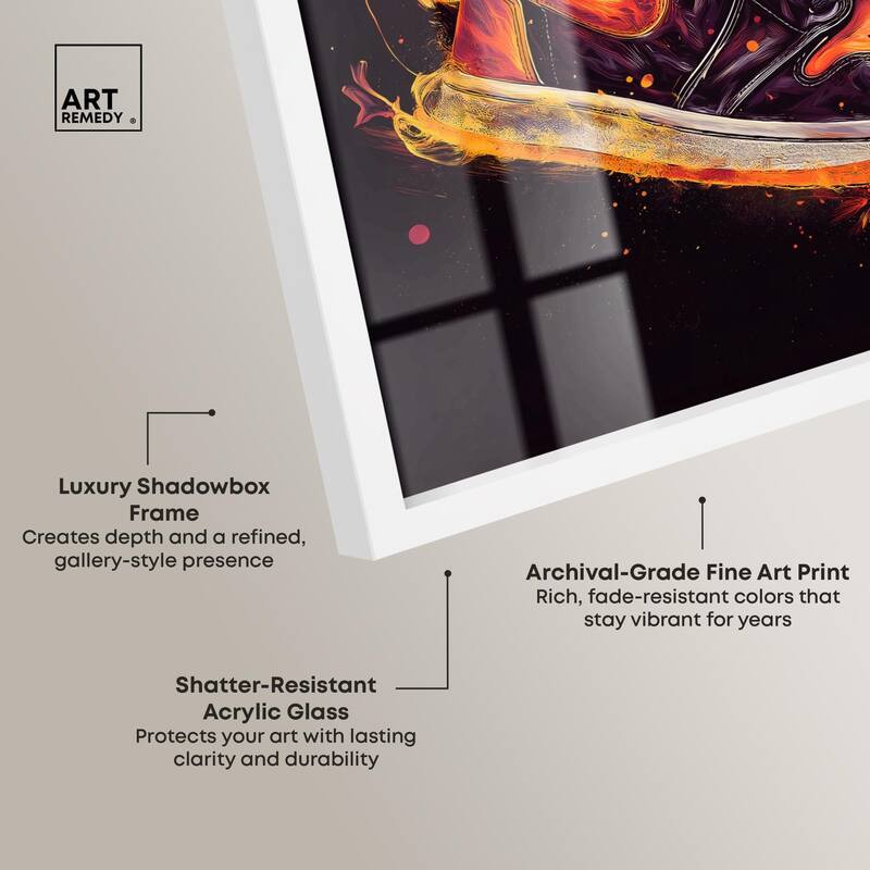 Jumpman on Fire II Shadowbox by Art Remedy