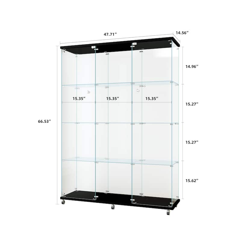 Glass Display Cabinet,Curio Cabinets with Shelves Extra Large, Cabinets