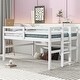 preview thumbnail 2 of 10, Wood Twin Size Loft Bed with Side Ladder and Underbed Storage