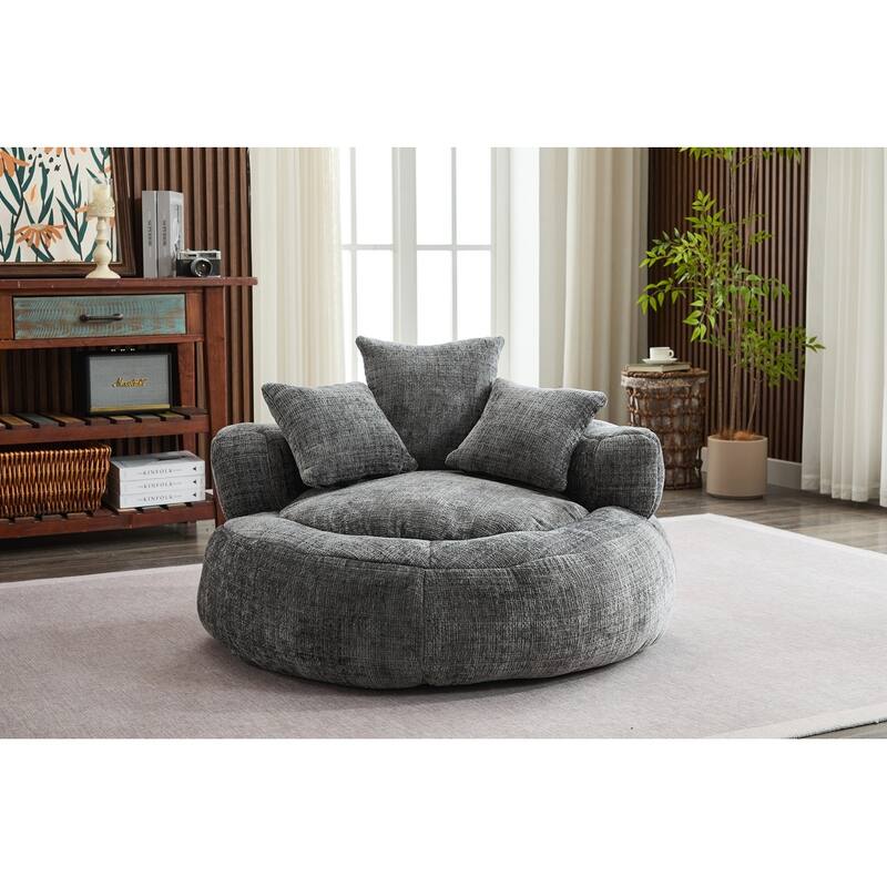 Round Bean Bag Chairs for Soft Chenille Cover