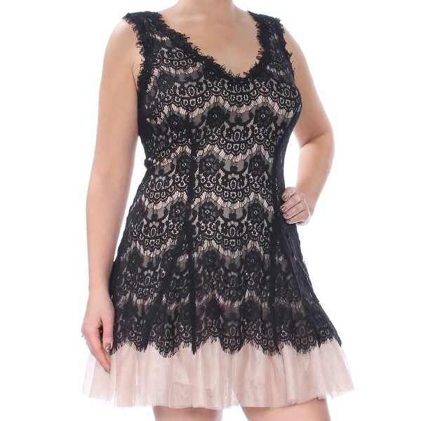 black sleeveless fit and flare dress