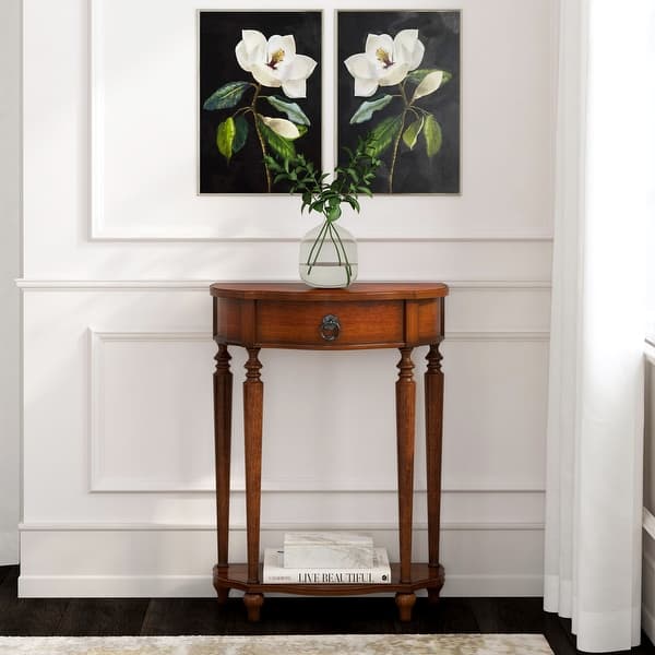 slide 2 of 14, Ashby Demilune Console Table with Storage