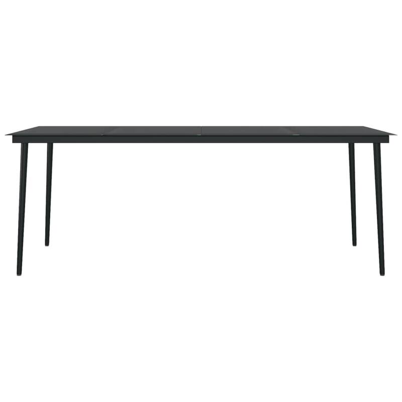 vidaXL Patio Dining Set Seat 3/5/7 Piece Black/Gray 31.5"/55.1" Table Length