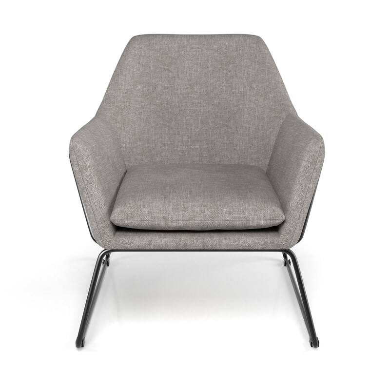 Concord Fabric Accent Chair with Black Powder Coated Sled Base - Beige Fabric / Black Base