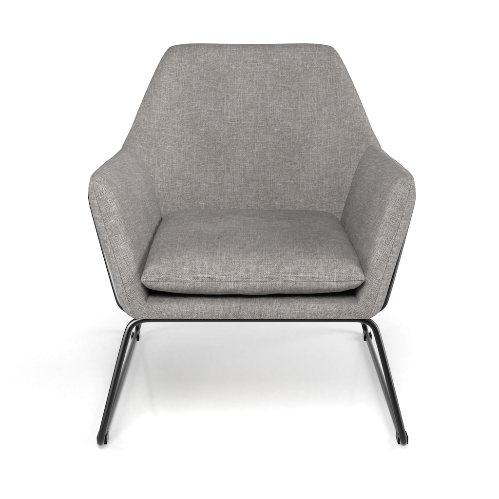 Concord Fabric Accent Chair with Black Powder Coated Sled Base